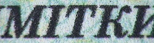 On the forged passport pages, letters and numbers, although generally similar to the printed ones